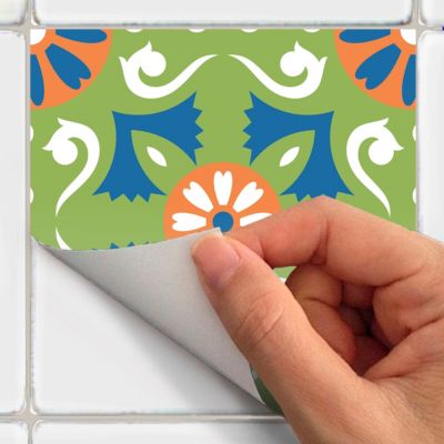 Sticker Mural Carrelage adhésif Cuisine Salle de Bain - 24 STICKERS CARRELAGES AZULEJOS SABRIENA - 24stickers15x15cm