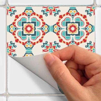 Stickers Muraux Cuisine 15x15 Sticker Mural Carrelage Adhésif Cuisine Salle De Bain - 24 STICKERS CARREAUX DE CIMENT AZULEJOS RIFIATIO - 24stickers15x15cm Stickers Cuisines Carrelage 15