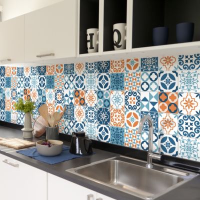 Sticker Mural Carrelage adhésif Cuisine Salle de Bain - 30 STICKERS CARRELAGES AZULEJOS LUIZIANA - 30stickers15x15cm
