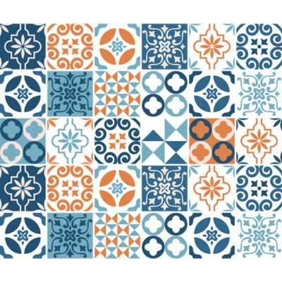 Sticker Mural Carrelage adhésif Cuisine Salle de Bain - 30 STICKERS CARRELAGES AZULEJOS LUIZIANA - 30stickers15x15cm