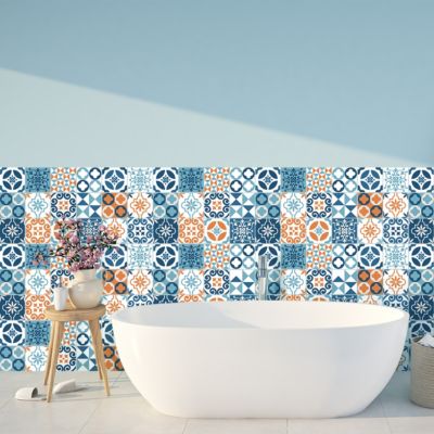 Sticker Mural Carrelage adhésif Cuisine Salle de Bain - 30 STICKERS CARRELAGES AZULEJOS LUIZIANA - 30stickers15x15cm
