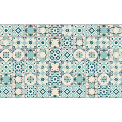 Sticker Mural Carrelage adhésif Cuisine Salle de Bain - 60 STICKERS CARRELAGES AZULEJOS VINCIANO - 60stickers15x15cm