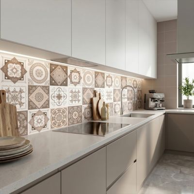Sticker Mural Carrelage adhésif Cuisine Salle de Bain - 9 STICKERS CARREAUX DE CIMENT AZULEJOS ANIOLO - 9stickers10x10cm