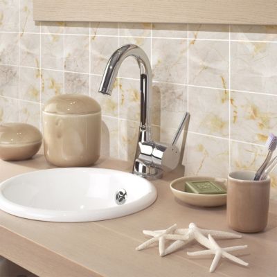 Set 018 - Autocollants Pour Carrelage - 10 X 20 Cm - Lot De 25 - Beige