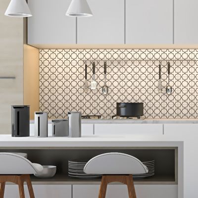 Sticker Mural Carrelage adhésif Cuisine Salle de Bain - 9 STICKERS CARRELAGES AZULEJOS NOIR ET BLANC - 9stickers10x10cm