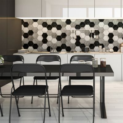 Sticker Mural Carrelage adhésif Cuisine Salle de Bain - CARRELAGES HEXAGONES MARBRE D'ANTAN - 28stickershexagones20x18cm