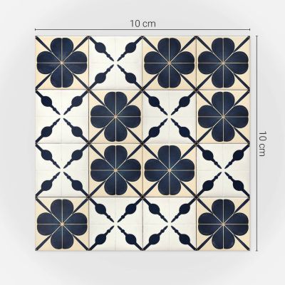 Sticker Mural Carrelage Wallfluent 10x10 cm Motifs graphiques géométriques 24 pcs