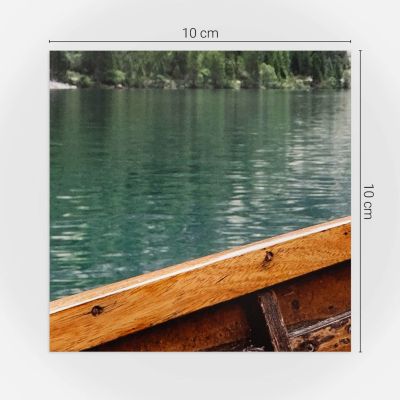 Sticker Mural Carrelage Wallfluent 10x10 cm Vue depuis un bateau sur le lac Cuisine Salle de Bain 24 pcs