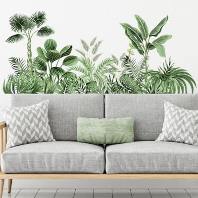 Sticker mural plante verte Sticker mural feuille tropicale Peinture murale plante naturelle