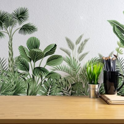 Sticker mural plante verte Sticker mural feuille tropicale Peinture murale plante naturelle