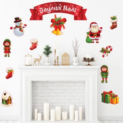 Sticker Noël décoration Joyeux Noël - Autocollants stickers adhésifs noël - décoration fêtes - 120x100cm