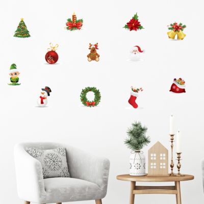 Sticker Noël décorations de Noël - Autocollants stickers adhésifs noël - décoration fêtes - 40x50cm