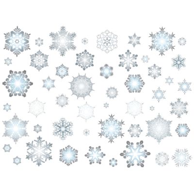Sticker Noël flocons de neige - Autocollants stickers adhésifs noël - décoration fêtes - 90x120cm