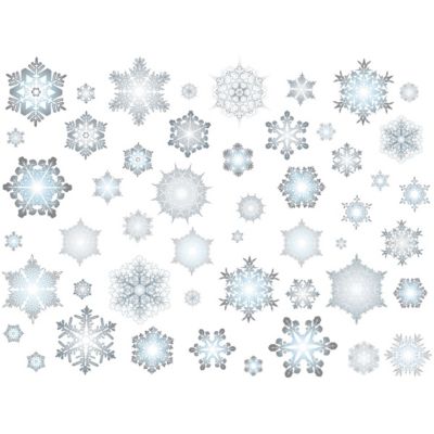 Sticker Noël flocons de neige - Autocollants stickers adhésifs noël - décoration fêtes - 90x120cm