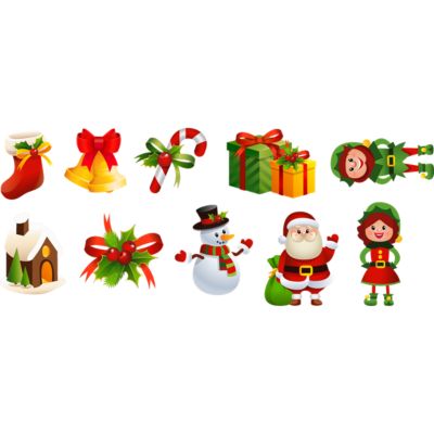Sticker Noël le Père Noël et ses lutins - Autocollants stickers adhésifs noël - décoration fêtes - 90X205cm