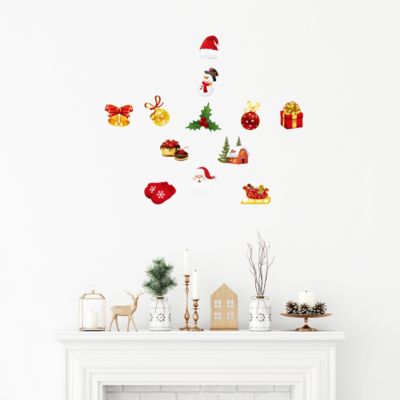 Sticker Noël les plaisirs de Noël - Autocollants stickers adhésifs noël - décoration fêtes - 70x90cm