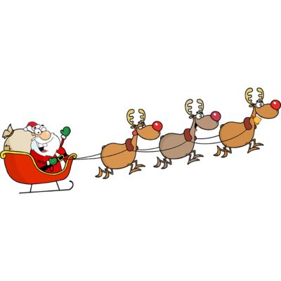 Sticker Noël Père Noël joyeux et ses rennes - Autocollants stickers adhésifs noël - décoration fêtes - 70X185cm