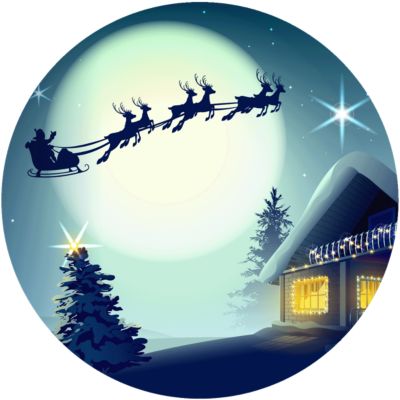 Sticker Noël voyage du père noël - Autocollants stickers adhésifs noël - décoration fêtes - 50x50cm