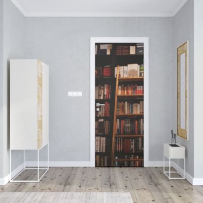 Ashley Furman Manifestation Profondeur Stickers Porte Trompe L Oeil Bibliothèque