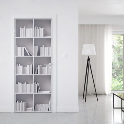 Sticker Porte Bibliothèque Blanche 3D 204 x 83 cm