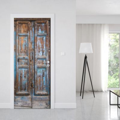 Sticker Porte Bois Bleu 204 x 63 cm