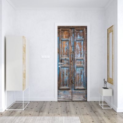 Sticker Porte Bois Bleu 204 x 63 cm