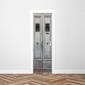 Sticker Porte Bois Gris 204 x 63 cm