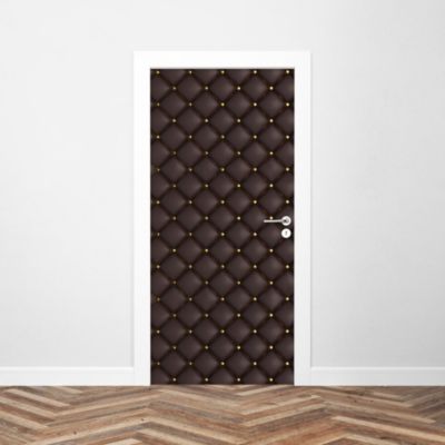 Sticker Porte Capiton Marron 204 x 93 cm
