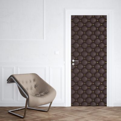 Sticker Porte Capiton Marron 204 x 93 cm