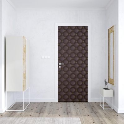 Sticker Porte Capiton Marron 204 x 93 cm
