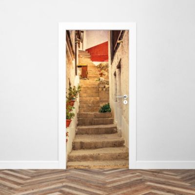 Sticker Porte Escalier Ruelle 204 x 93 cm