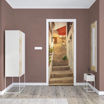Sticker Porte Escalier Ruelle 204 x 93 cm