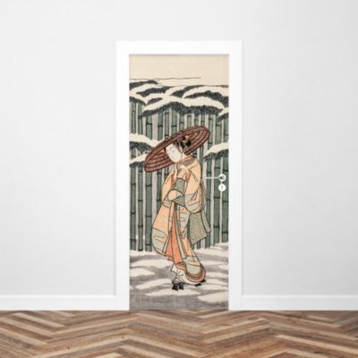 Sticker Porte Hiver Japonais 204 x 83 cm