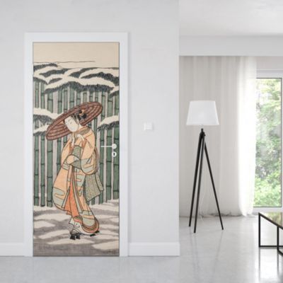 Sticker Porte Hiver Japonais 204 x 83 cm