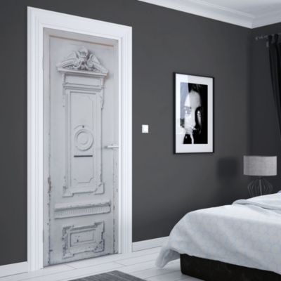 Sticker Porte Peinte Grise 204 x 83 cm