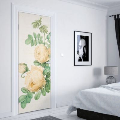 Sticker Porte Rose Blanche 204 x 93 cm