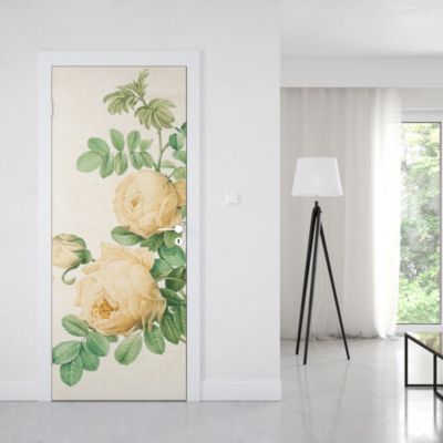 Sticker Porte Rose Blanche 204 x 93 cm