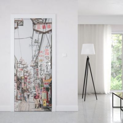 Sticker Porte Rue Japonaise 204 x 63 cm