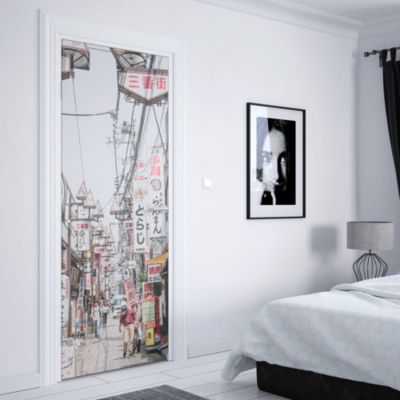 Sticker Porte Rue Japonaise 204 x 73 cm
