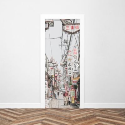 Sticker Porte Rue Japonaise 204 x 73 cm