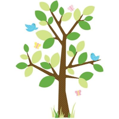 Sticker repositionnable arbre géant printanier