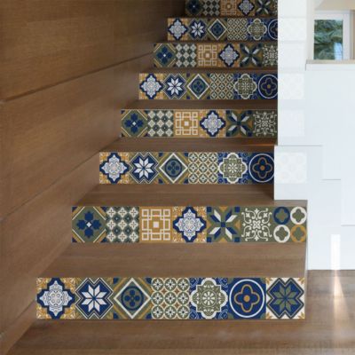 Stickers adhésifs escalier carrelages contremarche - JEROMENO - 2 bandes de 15x105cm