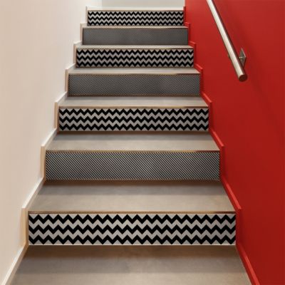 Lot De 6 Stickers Contremarche D'escalier - Motif Carreau De Ciment Azulejos - 15 X 105 Cm Chacun - Déco Adhésive