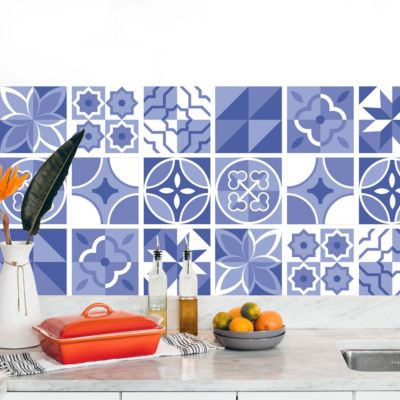 Stickers carrelage carreaux de ciment 10x10cm - Kit de 12