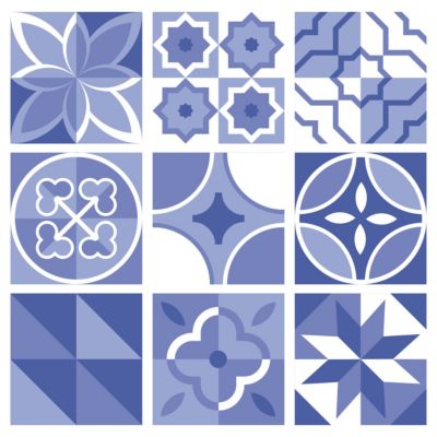 Stickers carrelage carreaux de ciment 10x10cm - Kit de 12