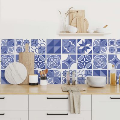 Stickers carrelage carreaux de ciment 10x10cm - Kit de 12