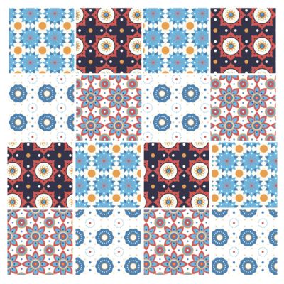 Stickers carrelage carreaux de ciment 15x15cm - Kit de 60