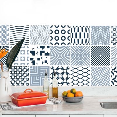 Stickers carrelage carreaux de ciment 20x20cm - Kit de 36