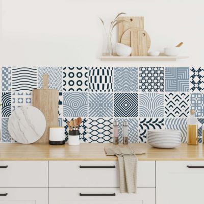 Stickers carrelage carreaux de ciment 20x20cm - Kit de 36