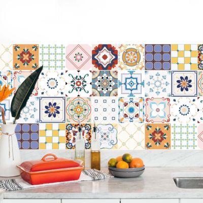 Stickers carrelage carreaux de ciment 20x20cm - kit de 60